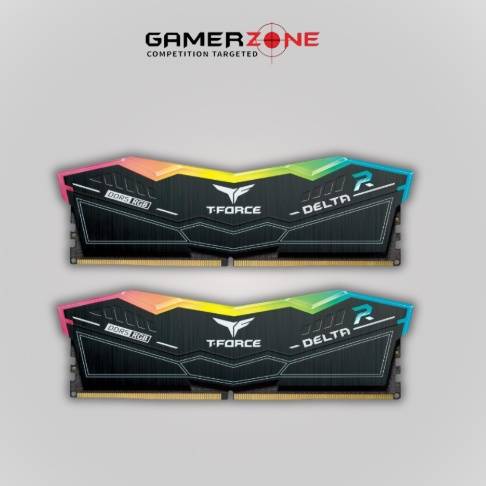 رام T-FORCE DELTA RGB DDR5 أسود سعة 64 جيجابايت (2×32) بسرعة 5200 ميجاهرتز CL40