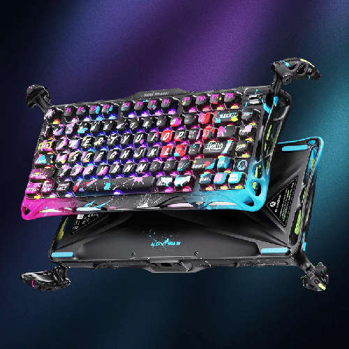 GRAVASTAR MERCURY V75 PRO 75% HE MAGNETIC SWITCH GAMING KEYBOARD NEON GRAFFITI