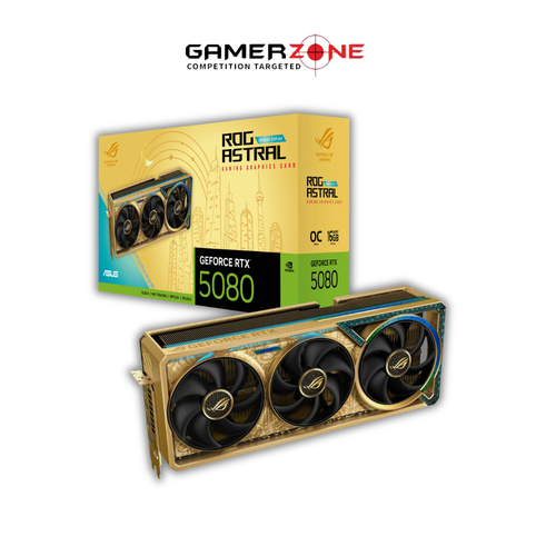 ASUS ROG Astral GeForce RTX 5080 Dhahab CORE OC 16GB GDDR7 Graphics Card – Gold Edition