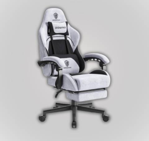 DOWINX GAMING CHAIR FABRIC DARK WHITE