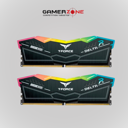 رام T-FORCE DELTA RGB DDR5 أسود سعة 32 جيجابايت (2×16) بسرعة 6400 ميجاهرتز CL40