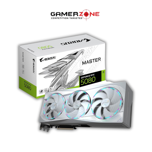 بطاقة GIGABYTE AORUS GeForce RTX 5080 MASTER ICE بسعة 16GB GDDR7
