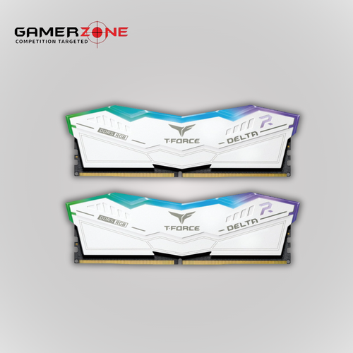 رام T-FORCE DELTA RGB DDR5 أبيض سعة 64 جيجابايت (2×32) بسرعة 6000 ميجاهرتز CL38
