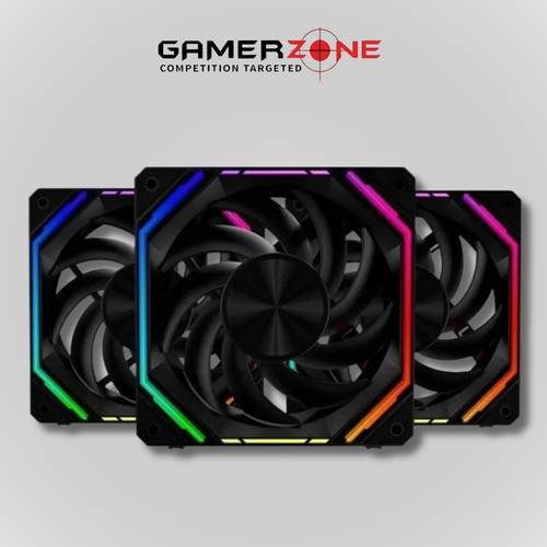 مراوح DARKFLASH INF32 RGB 120 مم – مجموعة 3 مراوح (أسود)