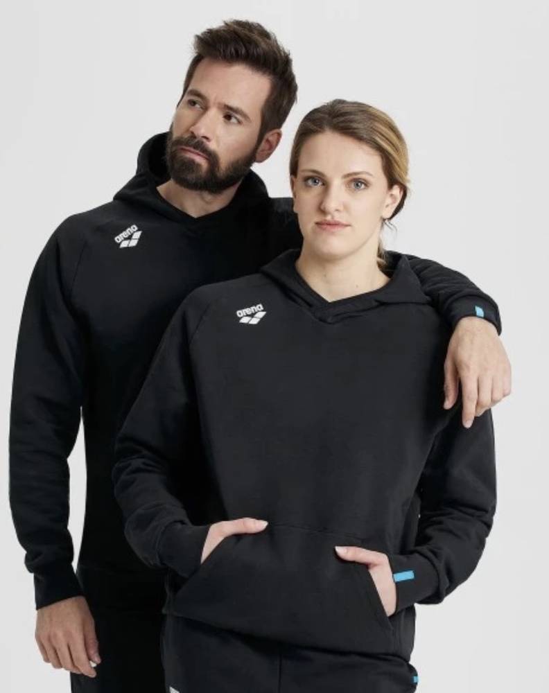 team hooded sweat panel BLACK