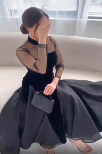 فستان شتوي مخمل خفيف