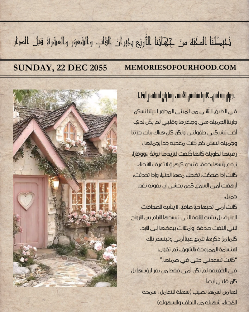 في حينا القديم حيث ذكريات أمي وحب جيراننا