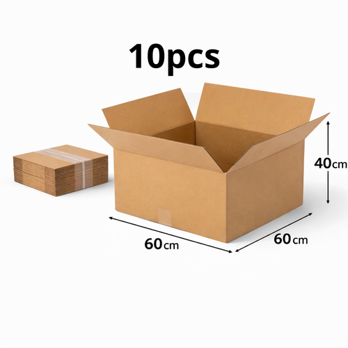 حزمة 10 حبة من كرتون بني 60×60×40 سم ثلاث طبقات