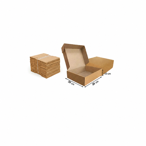 كرتون بني بغطاء ثابت مقاس 30×30×10 سم– 