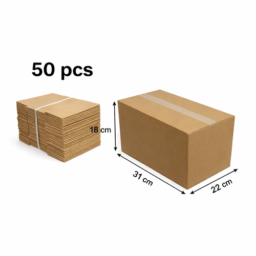  كرتون بني 31×22×18 سم – خمسون كرتون