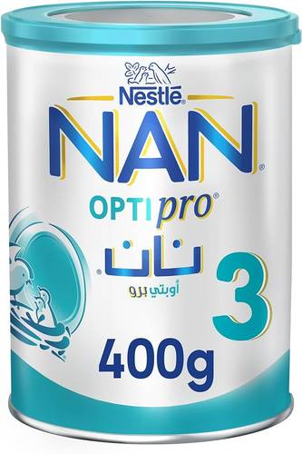 نان اوبتي برو حليب نستله رقم (3) للأطفال من 1 الي 3 سنوات - 400 جرام
