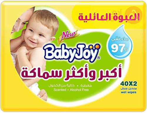 بيبي جوي مناديل مبللة سميكة معطرة 2*40 منديل