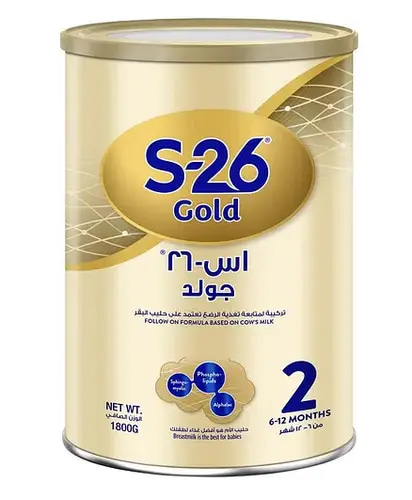 إس 26 حليب بودرة جولد للرضع من وايث رقم (2) - 1.800 كجم
