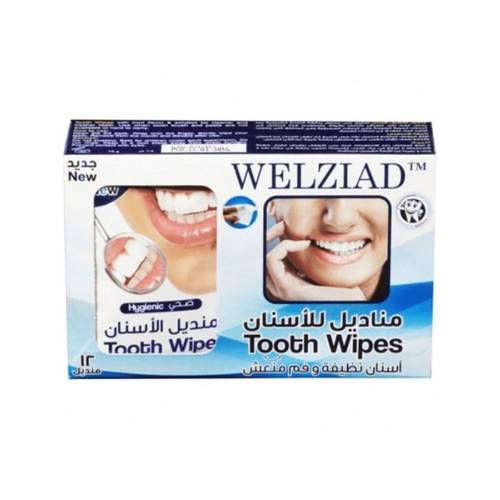 ويلزياد مناديل مبللة لتنظيف الأسنان 12 منديل