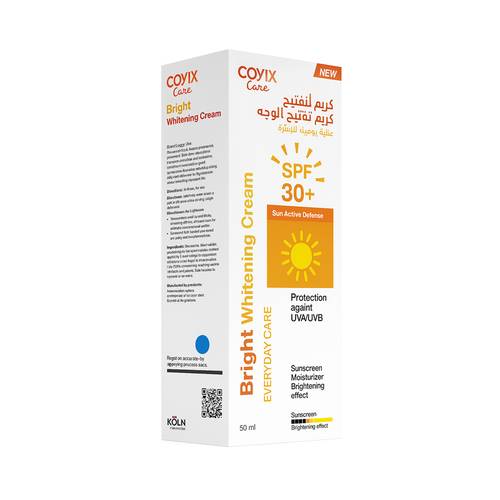 كوفيكس كريم تفتيح الوجة مع +spf30 عامل حماية من الشمس برايت30 مل
