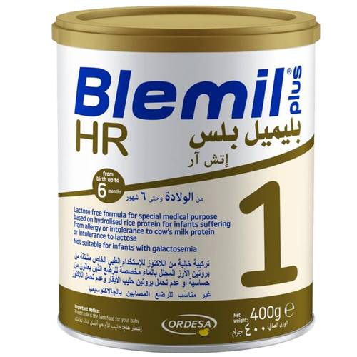 بليميل بلس حليب اتش أر (HR) رقم (1) من الولادة حتي 6 شهور بروتين الارز - 400 جرام