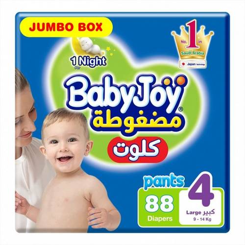 بيبي جوي - حفائض كلوت مقاس 4  كبير  9-14 كغ  الصندوق الجامبو  88 كلوت