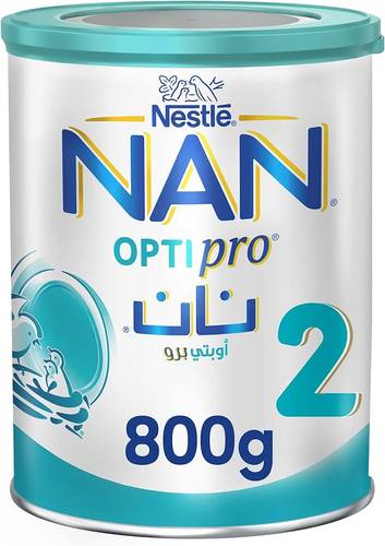 نان اوبتي برو حليب نستله رقم (2) من 6 الى 12 شهرآ - 800 جرام