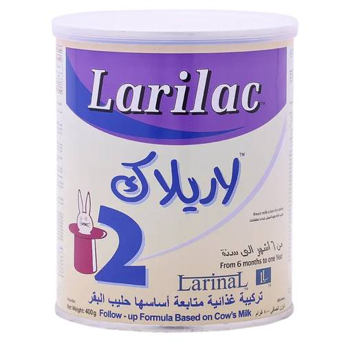  لاريلاك حليب رقم (2) من عمر 6 أشهر الي سنة - 400 جرام