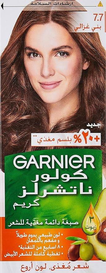 غارنييه صبغة كولر ناتشرلز لون شعر أشقر بني غزالي - رقم ( 7.7 )