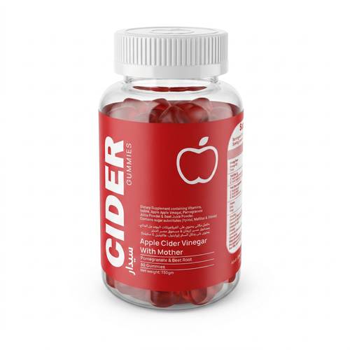 Cider, Apple Cider Vinegar Gummies With Mother, Pomegranate & Beet Root - 60 Gummies