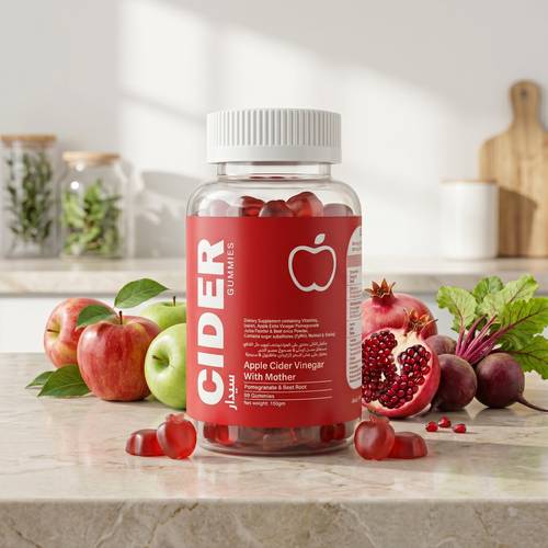 Cider, Apple Cider Vinegar Gummies With Mother, Pomegranate & Beet Root - 60 Gummies