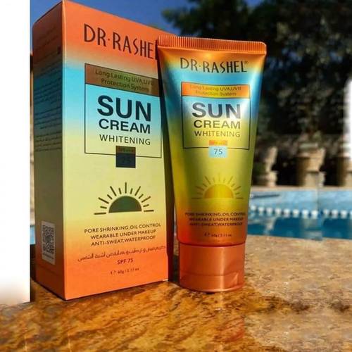 Sunscreen cream with natural skin lightening from Dr. Rashel SPF75