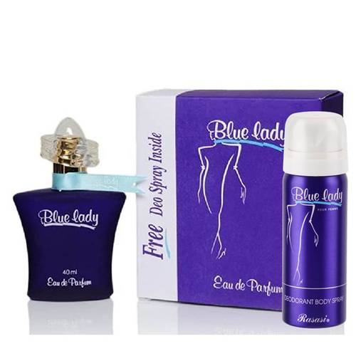 عطر بلو ليدي من الرصاصي للنساء - او دو بارفان - 40 مل مع بخاج الجسم