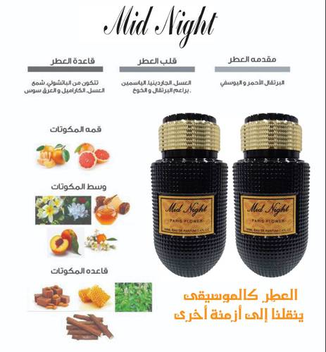 عطر برنس ميد نايت prince mid night او دي بارفيوم للرجل -100مل -تركيز98%