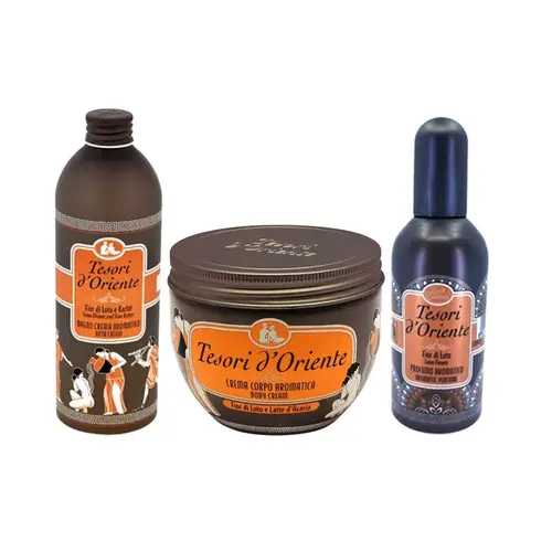 طقم زهرة اللوتس معطر +كريم + سائل استحمام 