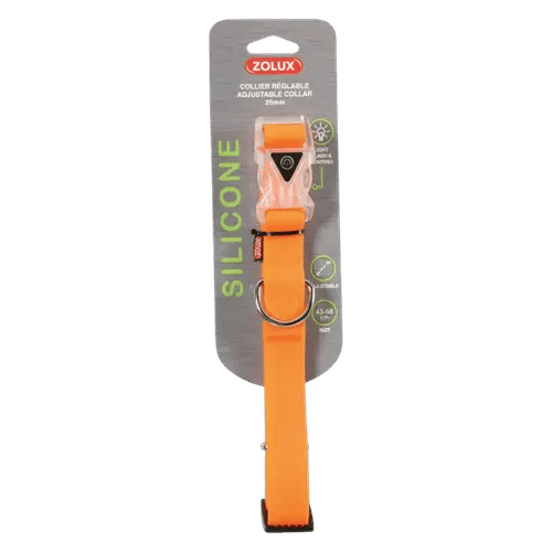 Zolux Silicone Adjustable Collar 25MM - Orange
