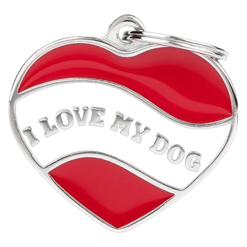 MF Tags HEART I LOVE MY DOG