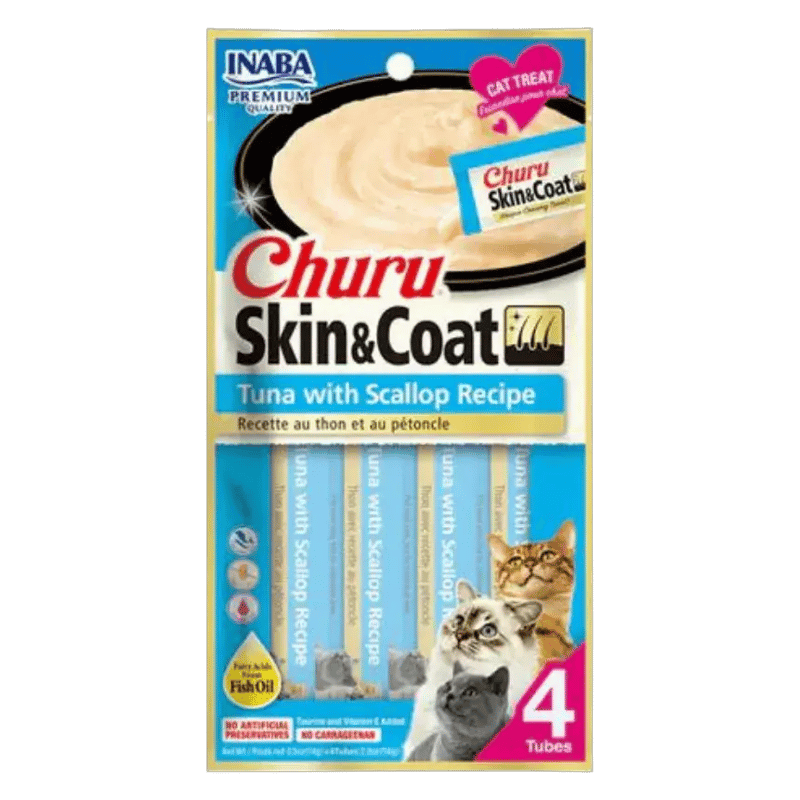 INABA Churu Skin&Coat with Scallop 4x14g