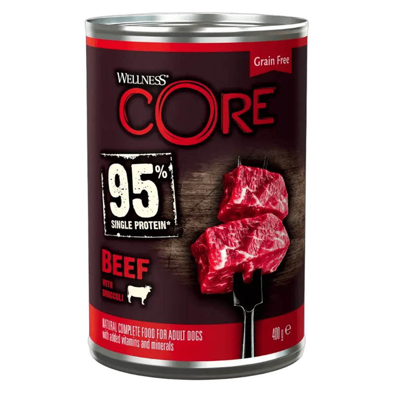 Wellness Core Wet Food 95% Single Protein Beef with Broccoli for Dogs 400g