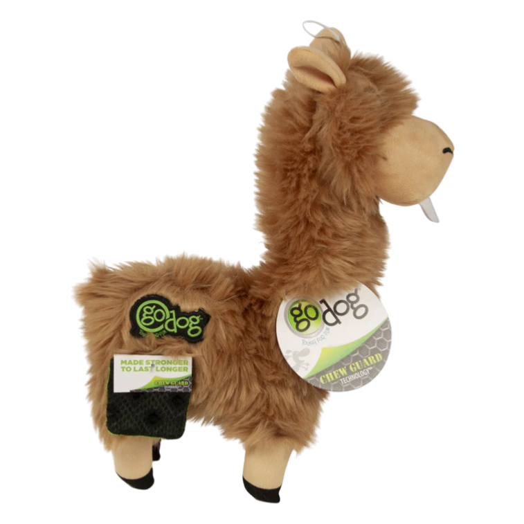 GoDog Goofy Llamas Tan Toy for Dogs