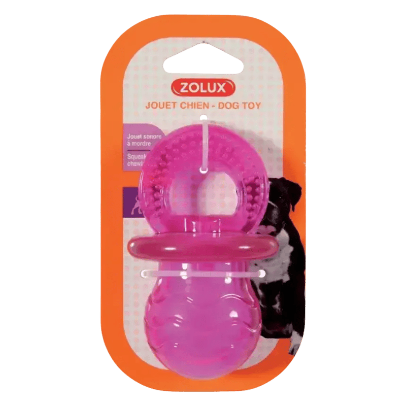 Zolux Pacifier 10cm Dog Toy Raspberry