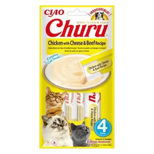 INABA Churu Chicken with Cheese & Beef 4x14g