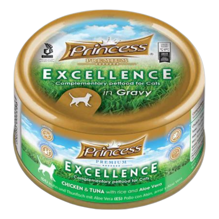 Princess Premium Excellence can Chicken and Tuna with Rice & Aloe Vera 70g