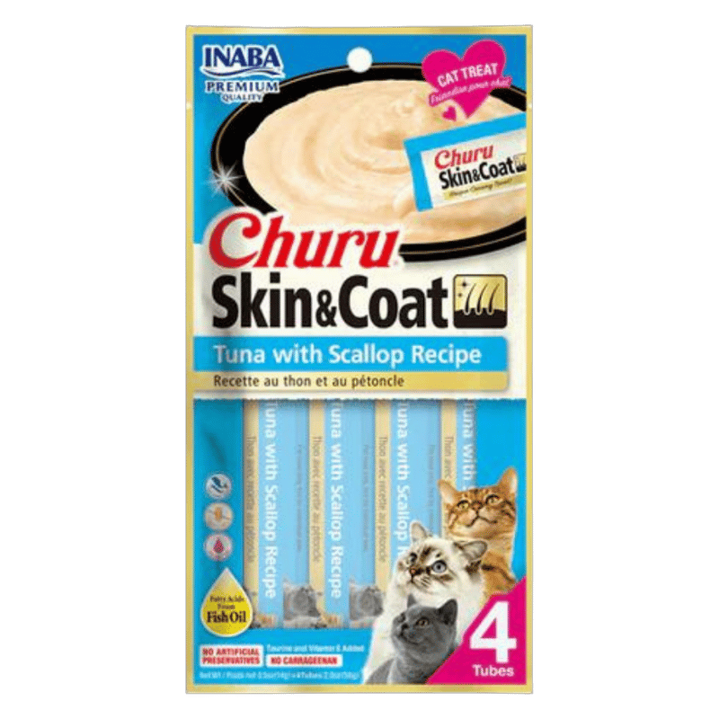 INABA Churu Skin&Coat with Scallop 4x14g