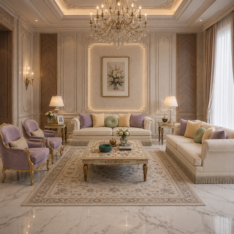 طقم كنب فرساي سيليست أنتيك