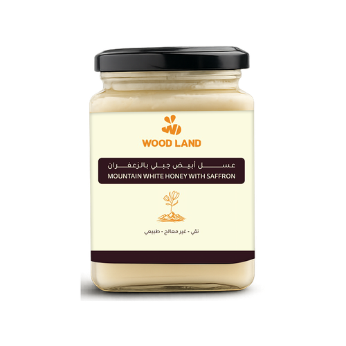 عسل أبيض جبلي بالزعفران