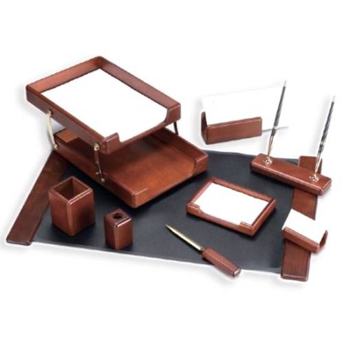 طقم مكتب خشبي غامق 9 قطع