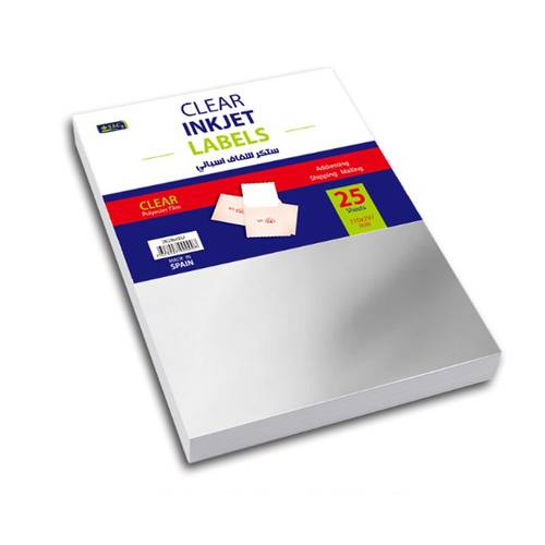 ورق طباعة لاصق شفاف اسباني Sbc A4 