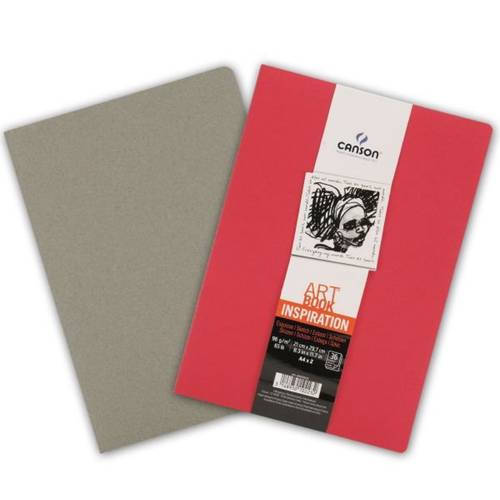 طقم 2 دفتر Art book احمر - رمادي