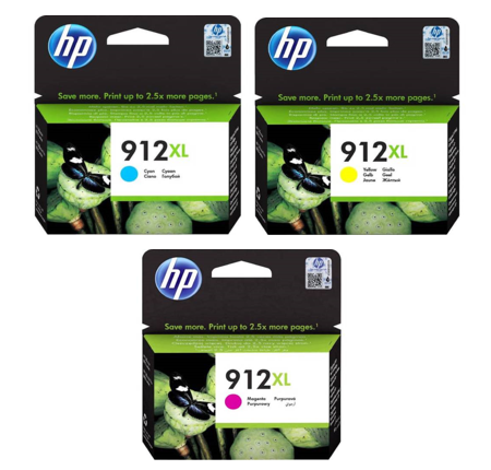 حبر  طابعة اتش بي HP 912 XL - ملون الأصلي