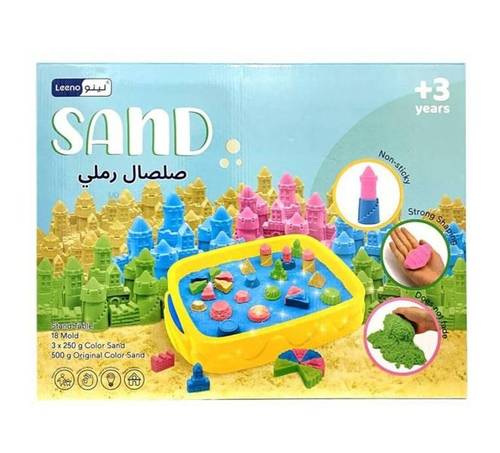 صلصال رملي طقم 4 ألوان مع 18 قالب لينو