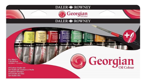 طقم 10 الوان 38 مل مع فرشة Georgian Oil ديلر روني
