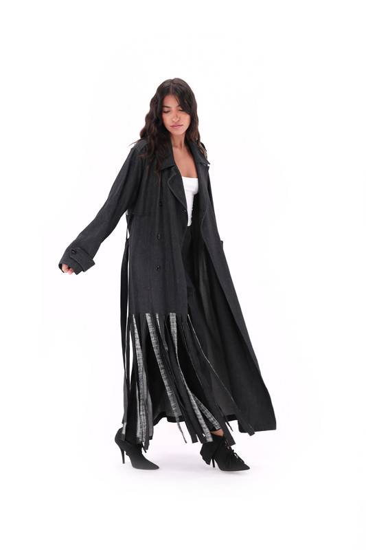 JEANS COAT WITH STICHED