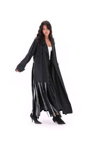 JEANS COAT WITH STICHED