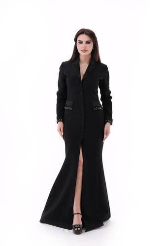 BLACK W BLAZER DRESS